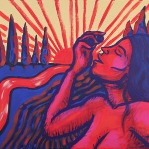 Peinture originale Champ de vignes